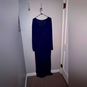 4xl maxi navy long sleeve dress